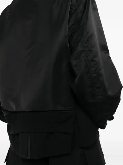 Sacai Zip-pocket Bomber Jacket In Black