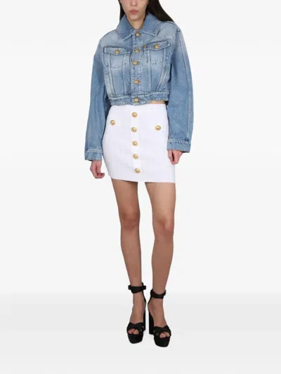 Balmain Buttoned Skirt In White