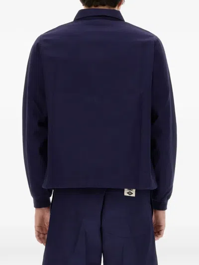 Umbro Logo Patch Shirt Jacket In Blue