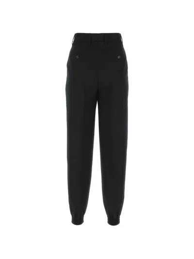 Prada Black Wool Joggers In Black