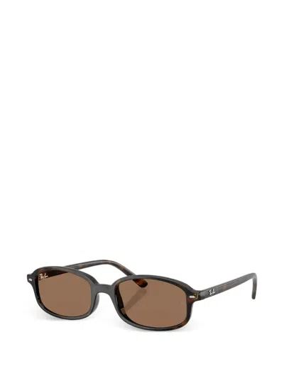 Ray-ban Junior Havana Rectangular-frame Sunglasses In Brown
