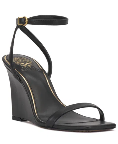 Vince Camuto Ambee Ankle Strap Wedge Sandal In Black