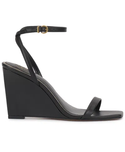 Vince Camuto Ambee Ankle Strap Wedge Sandal In Black