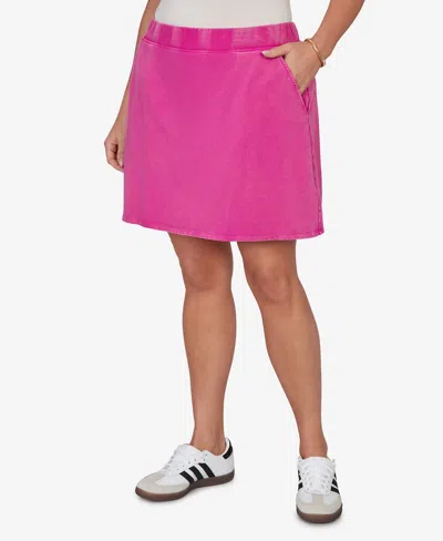 Ruby Rd. Plus Size French Terry Pull-on Skort In Pink