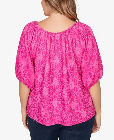 Ruby Rd. Plus Size Textured Convertible Knit Top In Pink