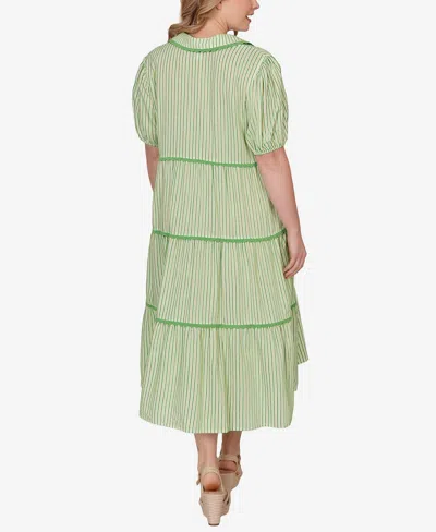 Ruby Rd. Plus Size Textured Stripe Tiered Maxi Dress