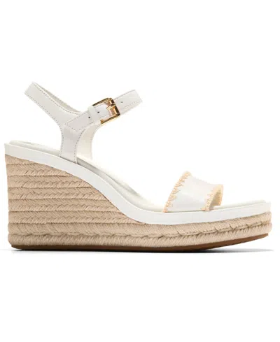 Cole Haan Cloudfeel Asbury Espadrille Wedge Sandals In White