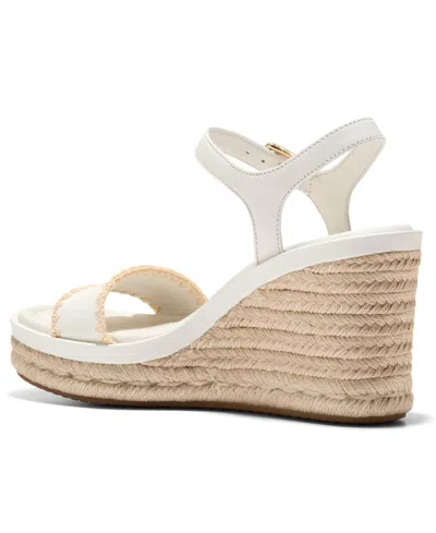 Cole Haan Cloudfeel Asbury Espadrille Wedge Sandals In White