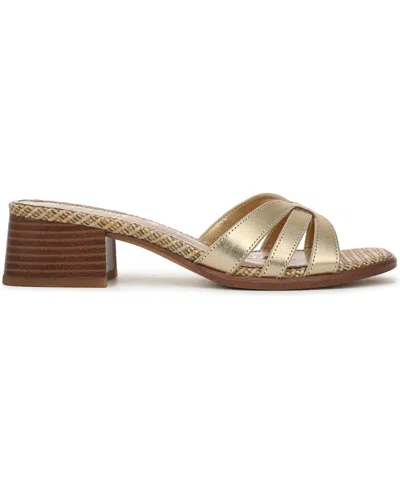 Sam Edelman Farrin Block Heel Sandal In Gold