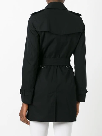 Shop Burberry Kensington Mid-length Trench Coat In Black