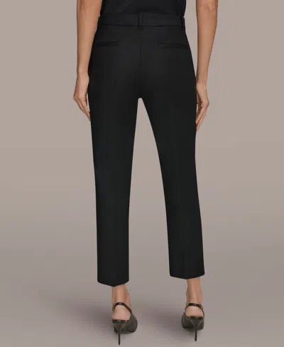 Donna Karan Women's Flat-front Stretch Double-layer Pants In Black