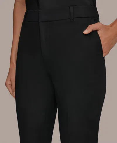 Donna Karan Women's Flat-front Stretch Double-layer Pants In Black