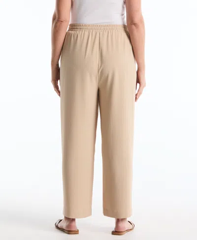 Rafaella Plus Size Drawstring Wide-leg Pants In Brown