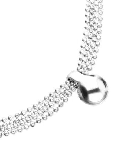 Unode50 Sterling Silver Alloy Necklace With Silver Threads And Big Shaped Ball In Silver