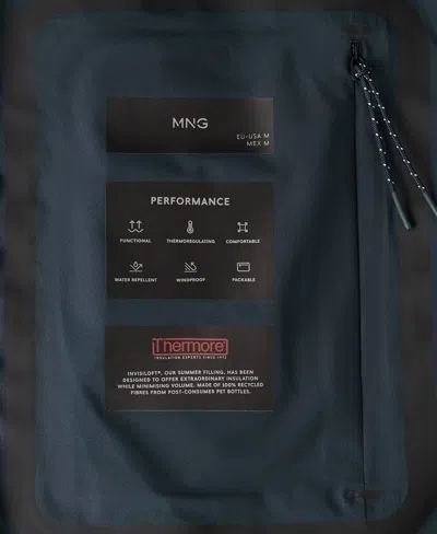 Mango Packable Water-repellent Jacket With Thermore Technology In Black