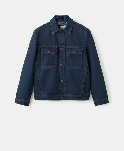 Mango Cotton Denim Jacket In Blue