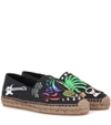 Marc Jacobs Sienna Embellished Appliquéd Canvas Espadrilles In Llack Multi