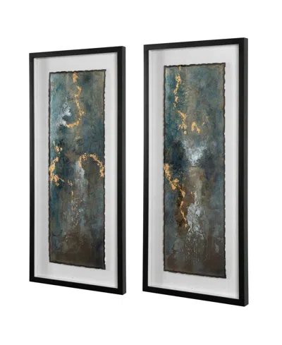 Uttermost Glimmering Agate Framed Prints, Set Of 2 In Multi