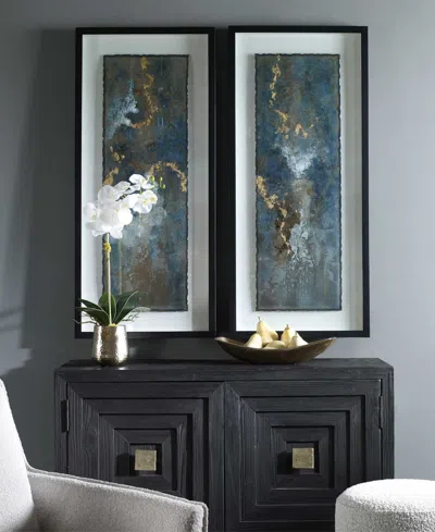 Uttermost Glimmering Agate Framed Prints, Set Of 2 In Multi