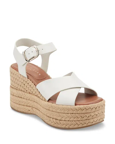 Marc Fisher Ltd Pasion Espadrille Ankle Strap Platform Wedge Sandal In White