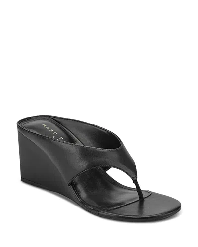 Marc Fisher Ltd Udena Wedge Flip Flop In Black