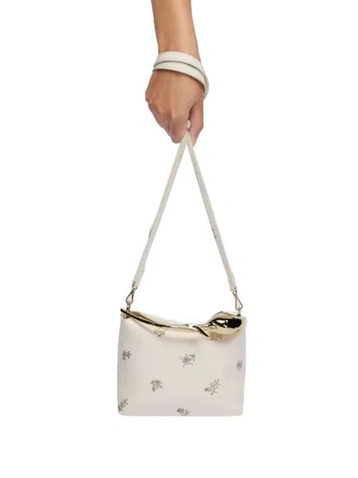 Erdem Womens Rose Porcelain Mini Bloom Ditsy Leather Top-handle Bag In White