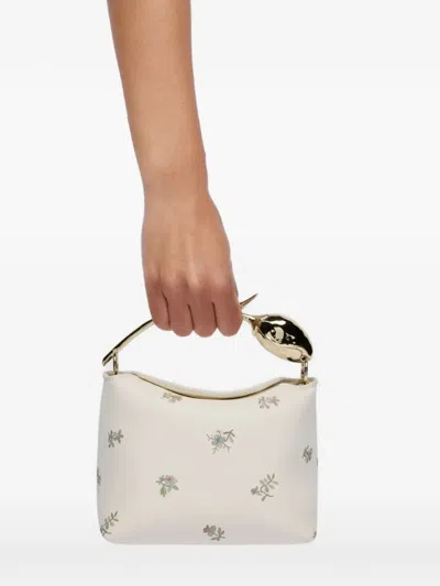 Erdem Womens Rose Porcelain Mini Bloom Ditsy Leather Top-handle Bag In White