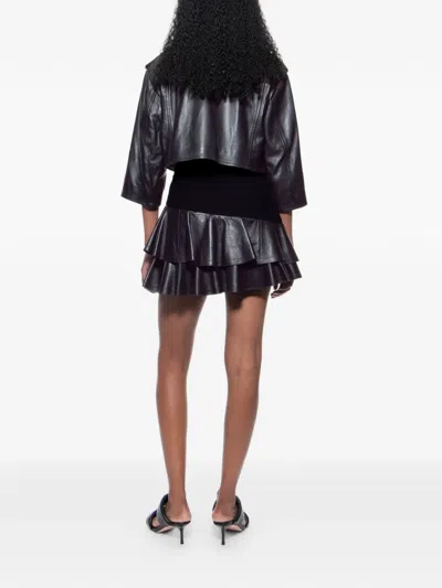 Stand Studio Piper Cropped Leather Jacket In Black