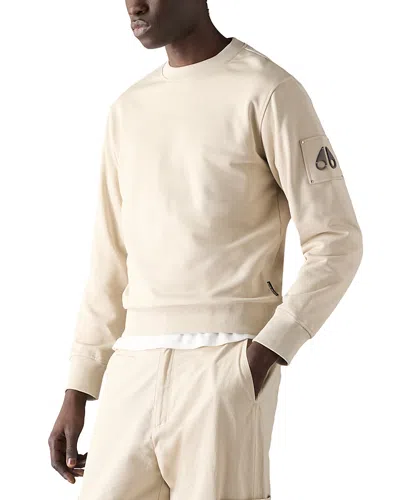 Moose Knuckles Alabaster Hartsfield Crew-neck Cotton Sweatshirt In Neutral