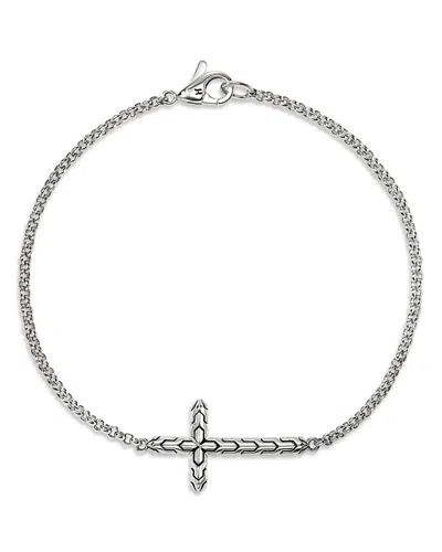 John Hardy Sterling Silver Cross-embellishment Bracelet In Metallic