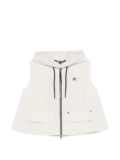 Moose Knuckles Hooded Front-pocket Gilet In White