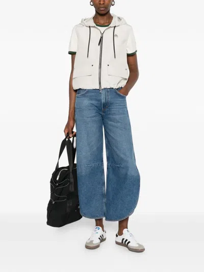 Moose Knuckles Hooded Front-pocket Gilet In White