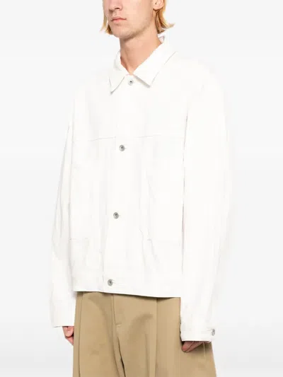 Studio Nicholson Button-up Denim Jacket In White