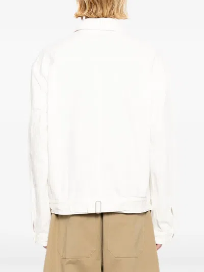 Studio Nicholson Button-up Denim Jacket In White