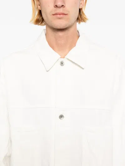 Studio Nicholson Button-up Denim Jacket In White