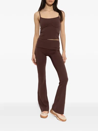 Rethinkit Studios Strap Seam Top In Brown