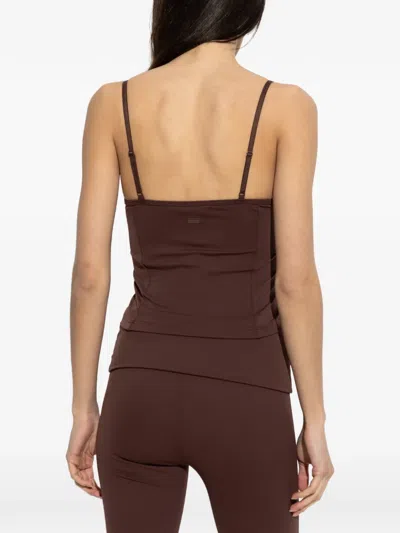 Rethinkit Studios Strap Seam Top In Brown