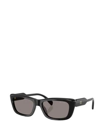 Miu Miu Rectangle Sunglasses In Black
