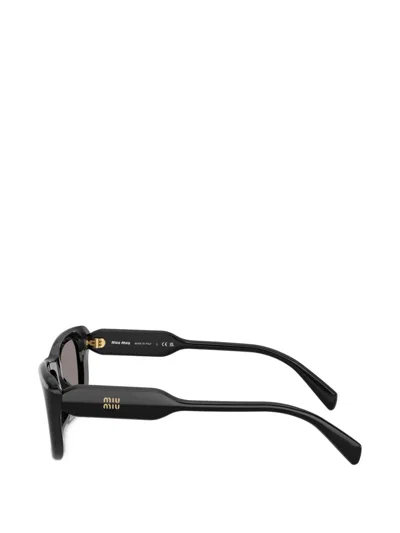 Miu Miu Rectangle Sunglasses In Black