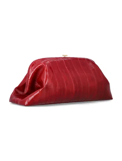 Alberta Ferretti Eel Leather Maxi Pouch In Red