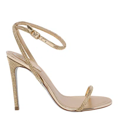 René Caovilla Ellabrita Embellished-strap Heeled Sandals In Gold