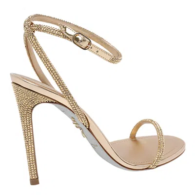 René Caovilla Ellabrita Embellished-strap Heeled Sandals In Gold