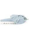 JOSHUA SANDERS DENIM BOW SLIDES,10060AZUREDENIMBOW11849762