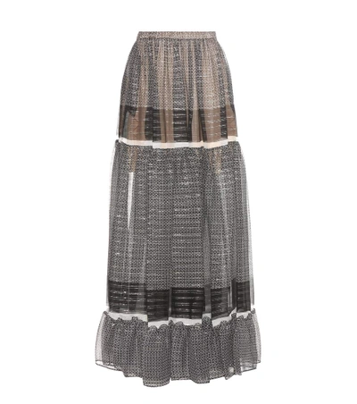 Shop Stella Mccartney Elsa Silk-blend Skirt In Black