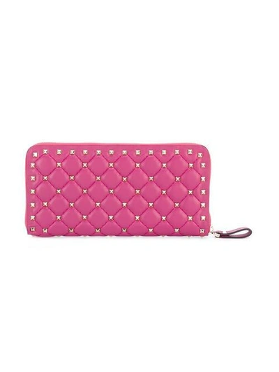 Shop Valentino Garavani Soul Rockstud Wallet In Pink