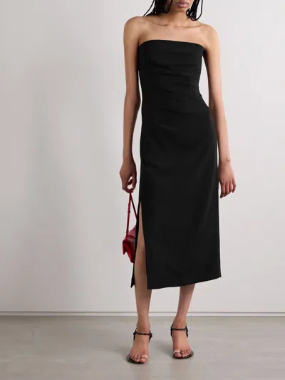 Proenza Schouler Strapless Midi Dress In Black