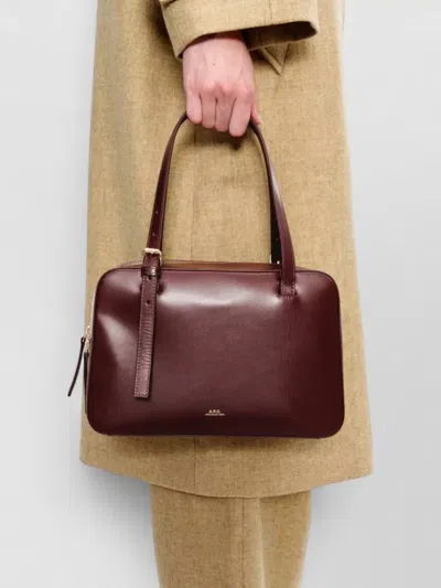 A.p.c. Virginie Rectangular Shoulder Bag Adjustable Strap In Burgundy
