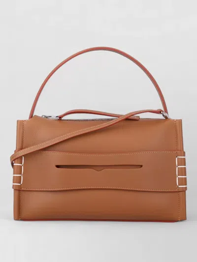 Jw Anderson Loafer Leather Shoulder Bag With Detachable Strap