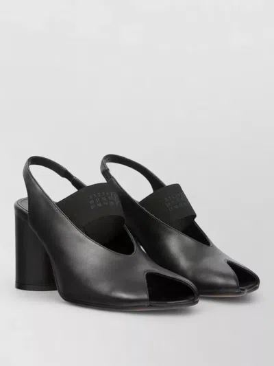 Mm6 Maison Margiela Sculpted Slingback Sandals With Tabi Split Toe And 8 Cm Heel In Black