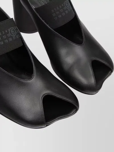 Mm6 Maison Margiela Sculpted Slingback Sandals With Tabi Split Toe And 8 Cm Heel In Black